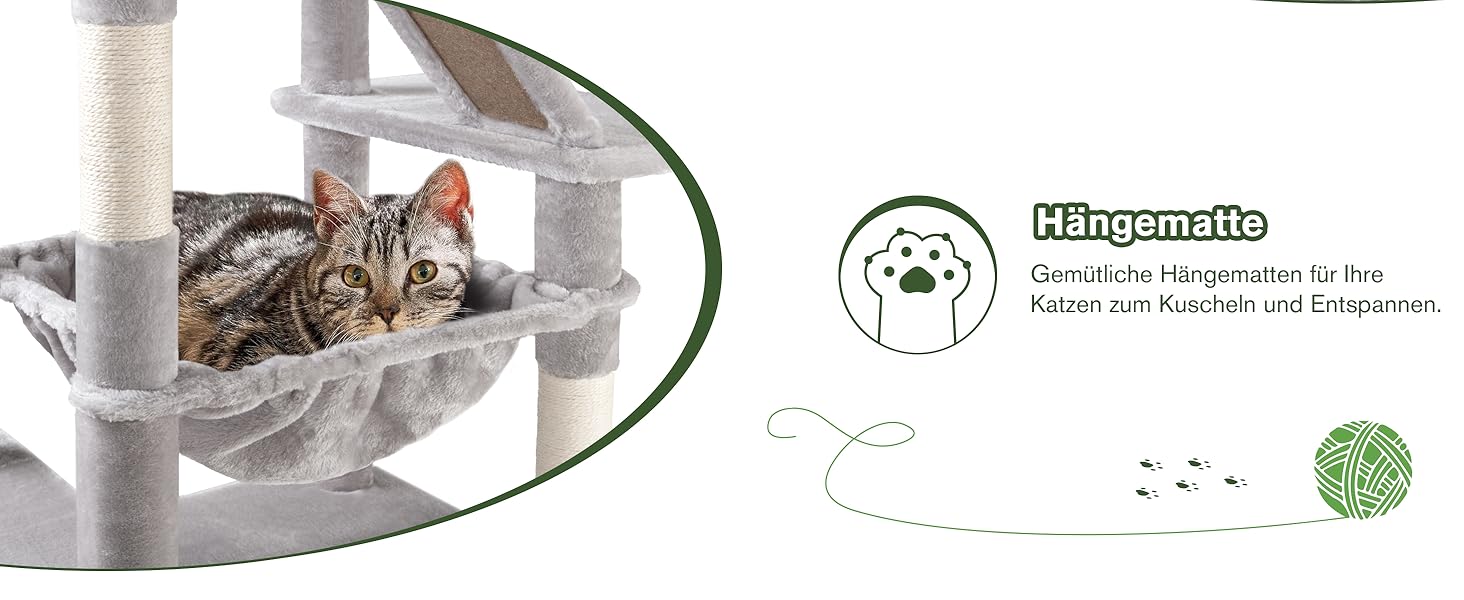 Котячий будиночок MUTICOR: великий когтетоп з когтеточкою, лежаками та гамаком (206 см)