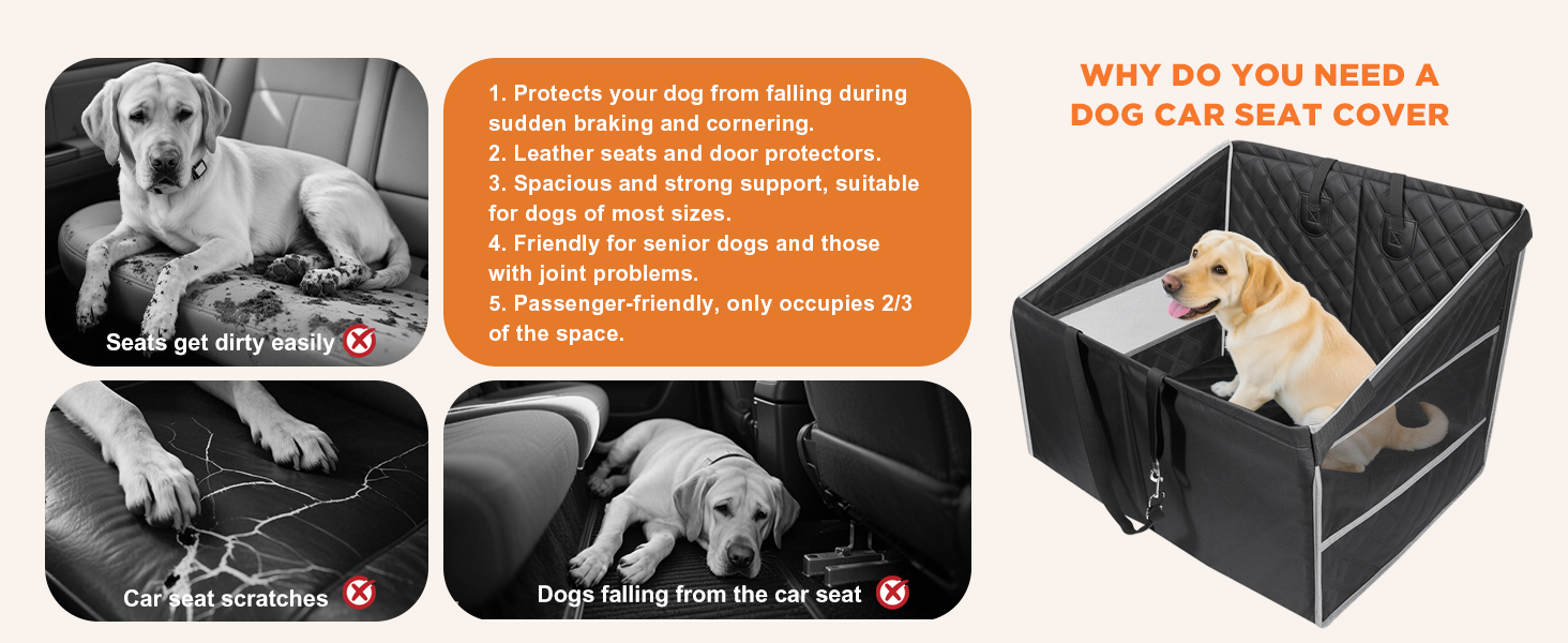 Крісло для собак Gimars - міцне, водонепроникне, для великих та середніх собак, з ременями безпеки та сітчастими вікнами