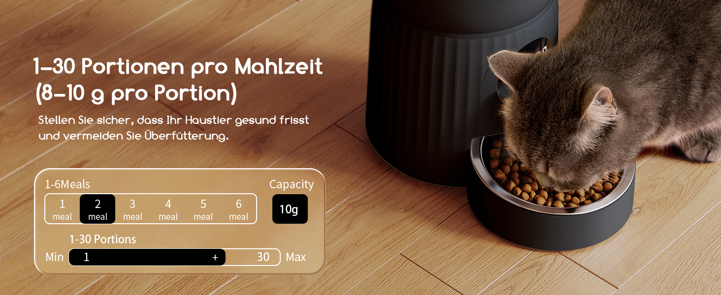 Автомат годівлі для котів Faroro 4L, програмований, з контролем порцій, 10 сек. голосових повідомлень, чорний