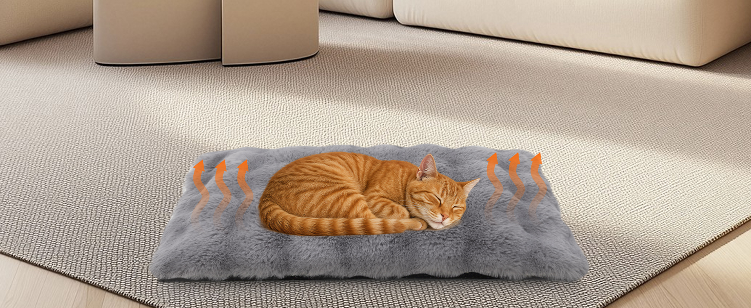 Самогріюча ковдра для тварин Wdmiya 60x45 см, для котів та собак, миюча, фланелева, без електроживлення, для автомобіля. Білий (Сірий, L)