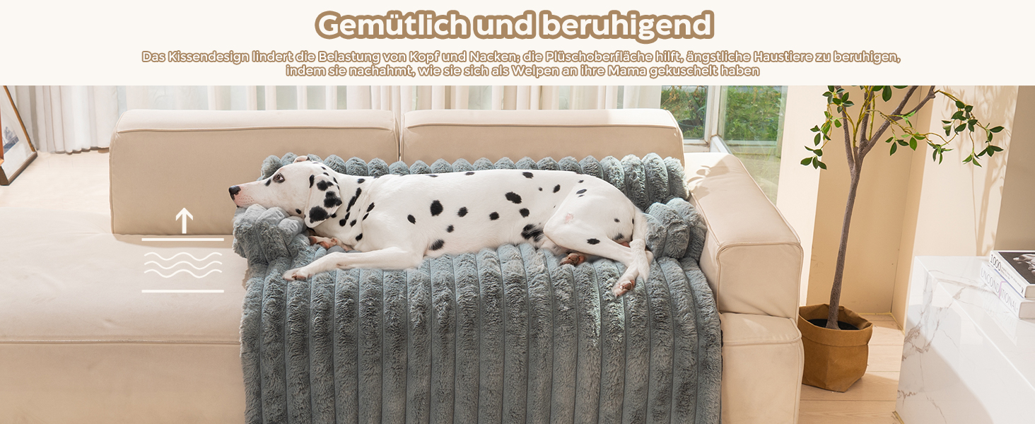 М'який лежак для собак Avont, великий, сірий, знімний, зручний, з антиковзаючою основою