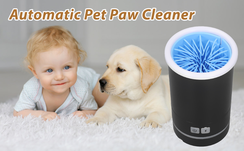 Автоматичний електронний мийник лап для собак Qcwwy, портативний, з м'яким силіконом