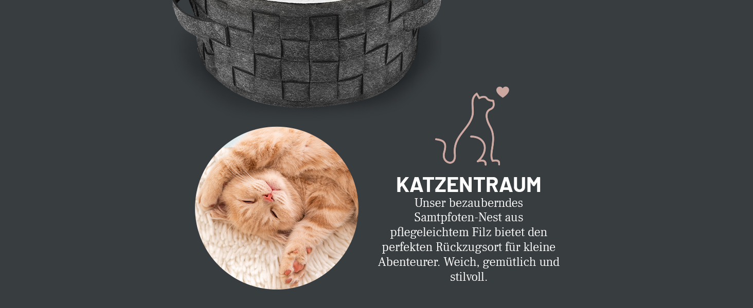 Квіткове ліжко для котів ReaVET Samtpfoten - м'яке та зручне, з подушкою, з фетру