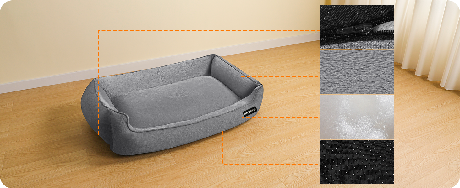 Крісло-ліжко для собак, ліжко для собак, подушка для собак, корзина для собак. Знімне та пральне, світло-сірий колір, 90 x 75 x 25 см