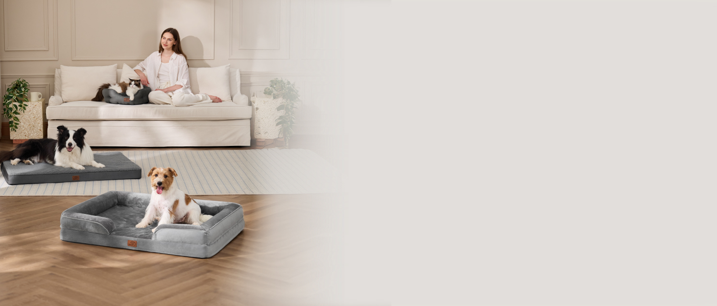 Килимок для собак середніх порід BEDSURE - 74x46 см, сірий, з шаруватим наповнювачем, Sherpa плюш, легко миється