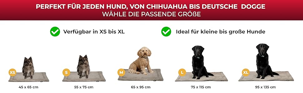 Килимок для собак HS-Hundebett® з флісовою підкладкою, XS (45x65 см) – Практичний, зручний, миючий, двосторонній – М'яка ковдра для собак – Комфортний відпочинок – Зелений, виготовлено в Німеччині, 45x65 см