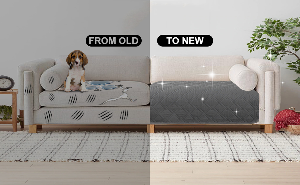 Водонепроникний килимок для собак 218 x 208 см: захист дивану та ліжка. Великий, миючий, з антиковзаючим покриттям. Підходить для собак та котів, бежевий, XXL