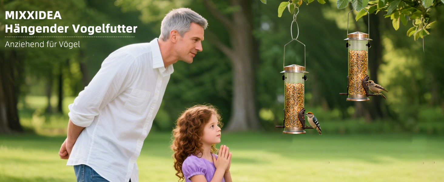 Годівниця для птахів MIXXIDEA з нержавіючої сталі, для саду та двору, 2 шт. (мідь)