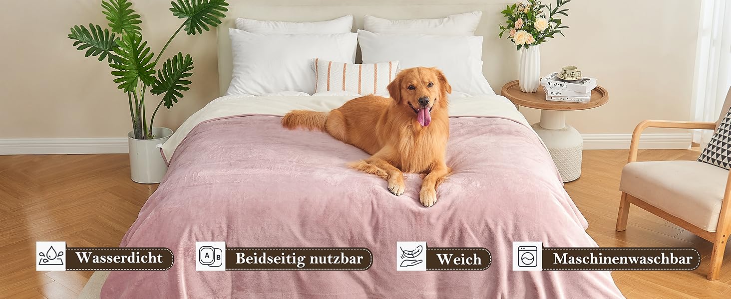 Водонепроникний плед 152x203 см для дорослих, собак, котів, захист меблів, сірий/світло-сірий