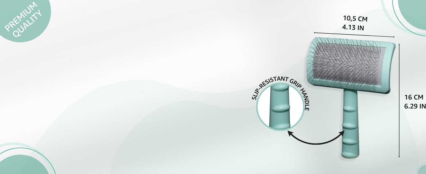 Щітка для собак та котів Classic Brush - якісна щітка з м'якою подушечкою та неслизькою ручкою | Mint, 10,5 x 6,5 см