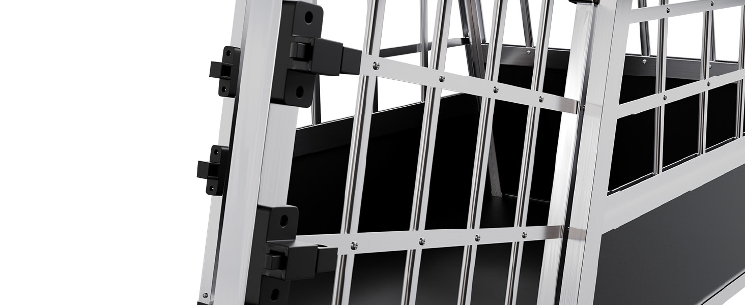 Транспортна переноска для собак Juskys Alu M - алюмінієва переноска для собак, 69x54x51 см, міцна та легка у догляді