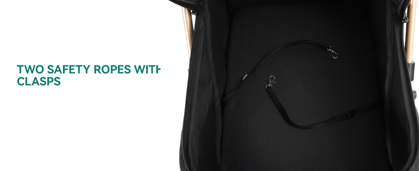 Візок для собак та котів YITAHOME 15 кг, 3 колеса, сітко-вікно, гальма, міцний, чорний