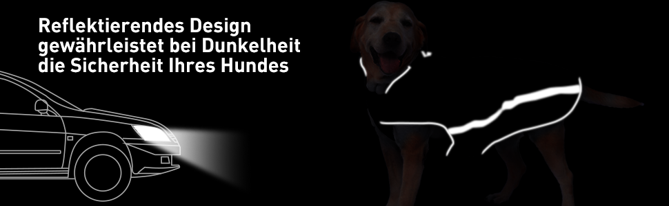 Водонепроникний собачий плащ/куртка з отвором для коміра, на липучках, з флісовою підкладкою, зі світловідбиваючими елементами, зимовий, для середніх та великих собак, чорний, 4XL, 1 шт.