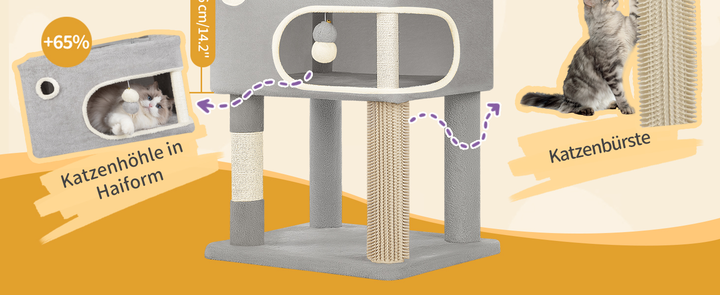 Драбина-кіготь для котів Hzuaneri, 178 см, XXL, сірий