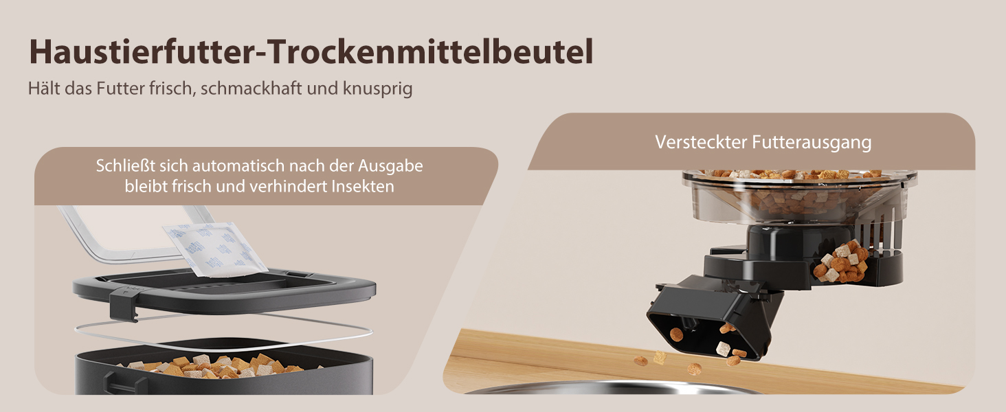 Автомат для годування котів та собак, 5л, чорний. Інтелектуальний диспенсер з програмуванням до 10 прийомів їжі на день