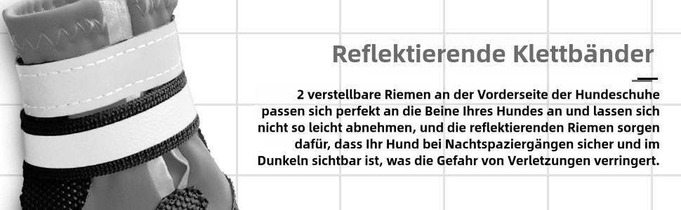 Водонепроникні собачі чоботи для захисту лап, 4 шт. Антиковзаючі чоботи для собак з неслизькою підошвою та світловідбиваючим кріпленням на липучці, для малих, середніх та великих собак (Сірий, XXL)