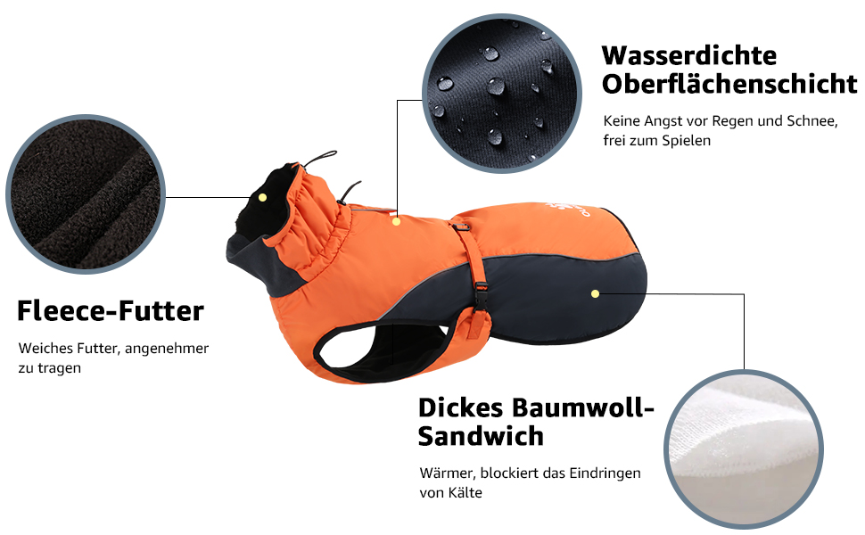 Зимовий водонепроникний одяг для собак IREENUO, тепла куртка для собак, дощовик для собак, для маленьких та великих собак, зимовий одяг для собак з петлею для шлейки та світловідбиваючими елементами (XXL)