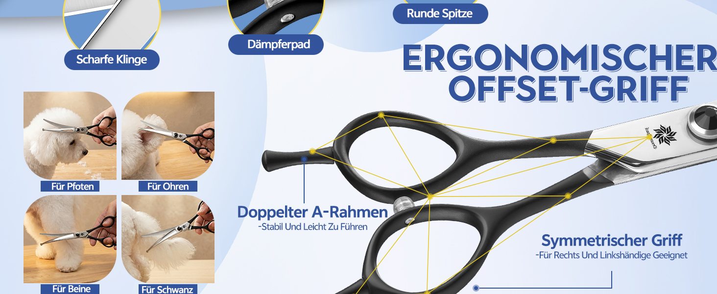 Ножиці для грумінгу собак та котів Dream Reach 6.5 дюймів, вигнуті, з японської сталі 440C, ручна робота, фіолетовий