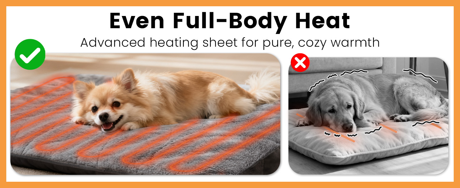 М'яка грілка для собак Mora Pets: тепла підстилка, 89 x 61 см, 9 зон нагріву, таймер, захист від перегріву, миється