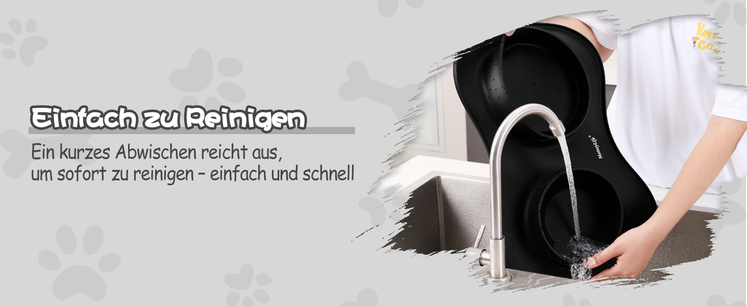 Набір мисок для собак MateeyLife 3-в-1: миска для їжі протиковзаюча, миска для води з нержавіючої сталі та силіконова підставка. Підходить для собак, котів та цуценят різних порід. Чорний колір.