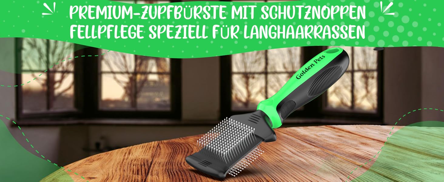 Зубна щітка для собак та котів з захисними нопочками - видаляє підшерсток, ковтуни та вузли. Ідеальна для догляду за шерстю довгошерстих собак, таких як кокапу, пудель. Розмір S. Зубна щітка 2.0, компактна