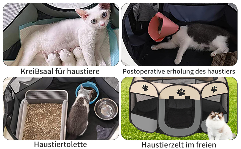 Клітка-вигул для цуценят та котів, сіра, SAC2409035