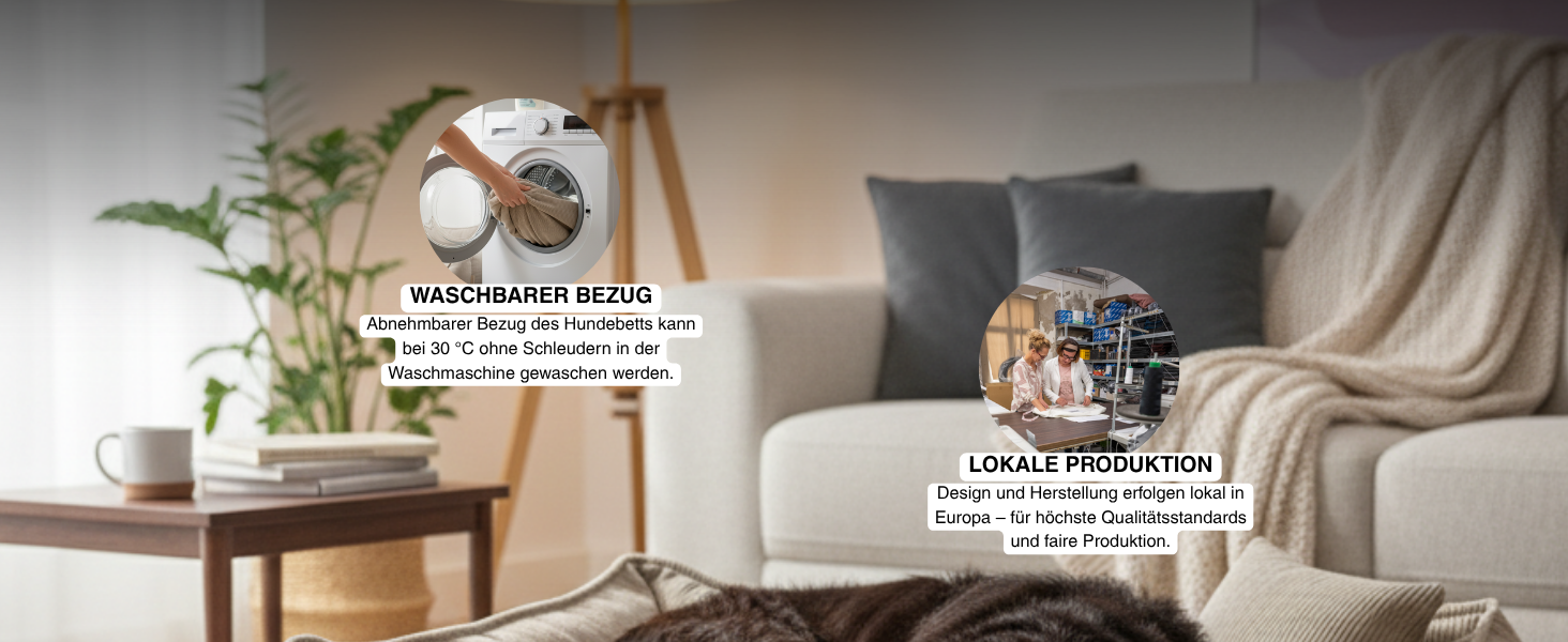 Gutekissen® Lucky: М'яке собаче ліжко - зручне та миється - для собак великих та малих порід (зелене, M - 80x65)