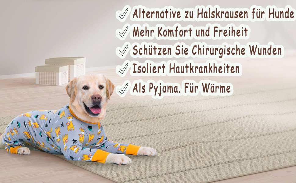 Комбінезон для собак після операції, захисний боді для собак, альтернатива конусу, сірий, 3XL, Giraffe