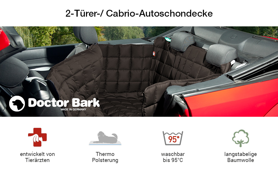 Захист для заднього сидіння автомобіля Doctor Bark Cabrio - водовідштовхувальний килимок для собак, коричневий, універсальний розмір, стійкий до подряпин