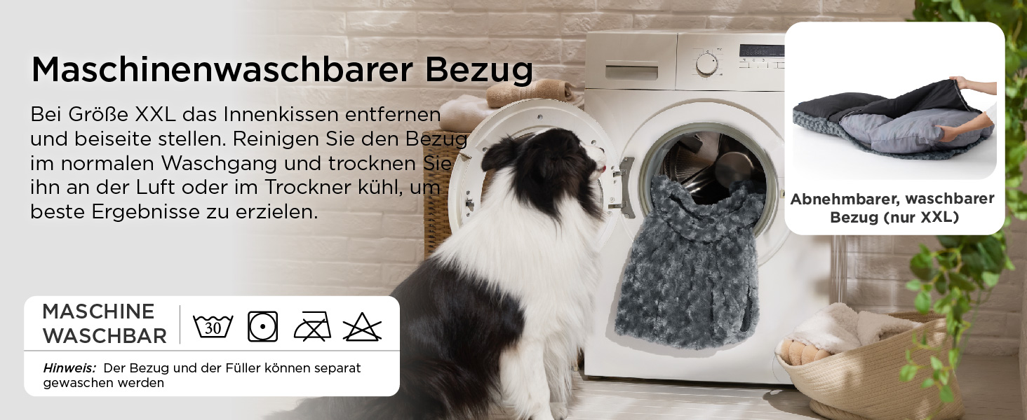 Крісло-лежанка для собак середніх порід BEDSURE - 71x50x7 см, миюче, з антиковзною основою, сіре
