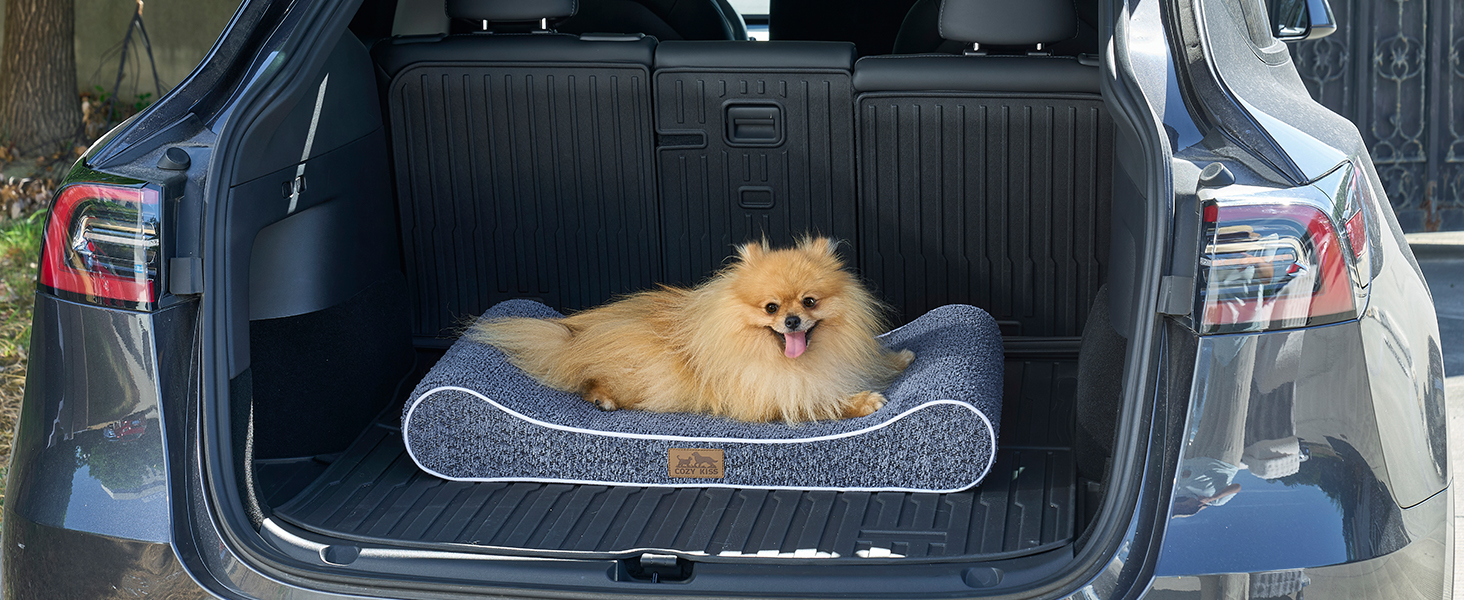 Лежанка для собак, 90x60x13 см, з високим бортиком - ортопедичний лежак для собак з корисного, водовідштовхувального та неслизького матеріалу у формі човна, підходить для собак до 29 кг, бежевий колір, розмір M