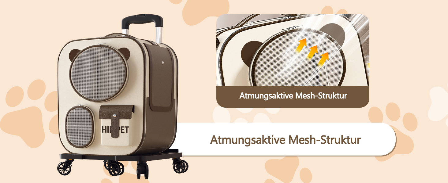 Рюкзак для тварин Galatée з колесами, зручний рюкзак для котів з знімними колесами, ролер-переноска для тварин, рюкзак для собак, ідеальний для подорожей/походів/відпочинку на природі (Блакитний)