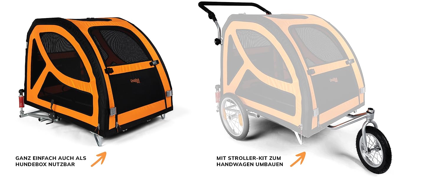 TrendPet DogBus L - велосипедний причіп для собак, великих порід, на алюмінієвій рамі