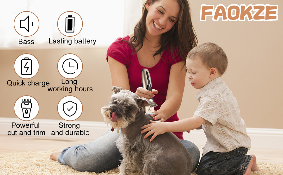 Електричний триммер для собак без дроту, машинка для стрижки шерсті собак, тиха, акумуляторна, для собак та котів