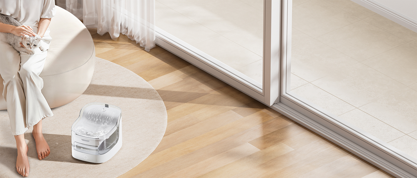 Автоматичний годівниця для котів PETGUGU з таймером та керуванням через APP, керамічний набір для котів та собак, для кількох тварин (PF2)