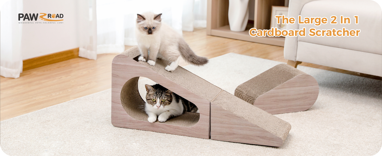 PAWZ Road Когтеточка для великих котів 31×19×71 см, картонна, ігровий комплекс для заточування кігтів та сну