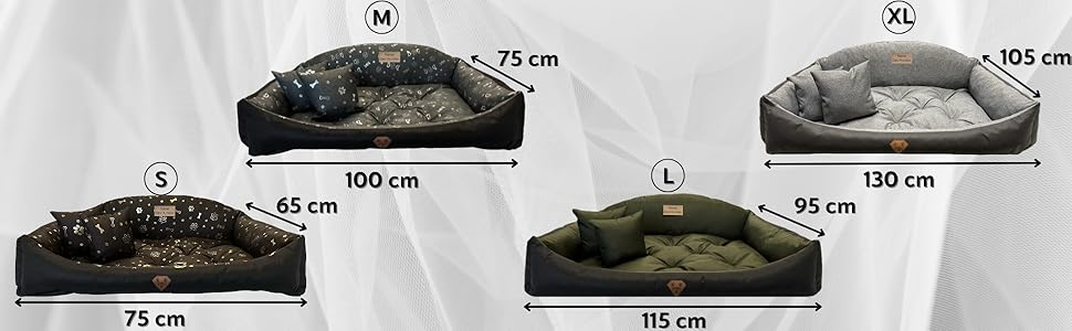Ортопедичне ліжко для собак Dogs4Life: м'яке, миється, для собак маленьких, середніх та великих (S-XXL, сірий)