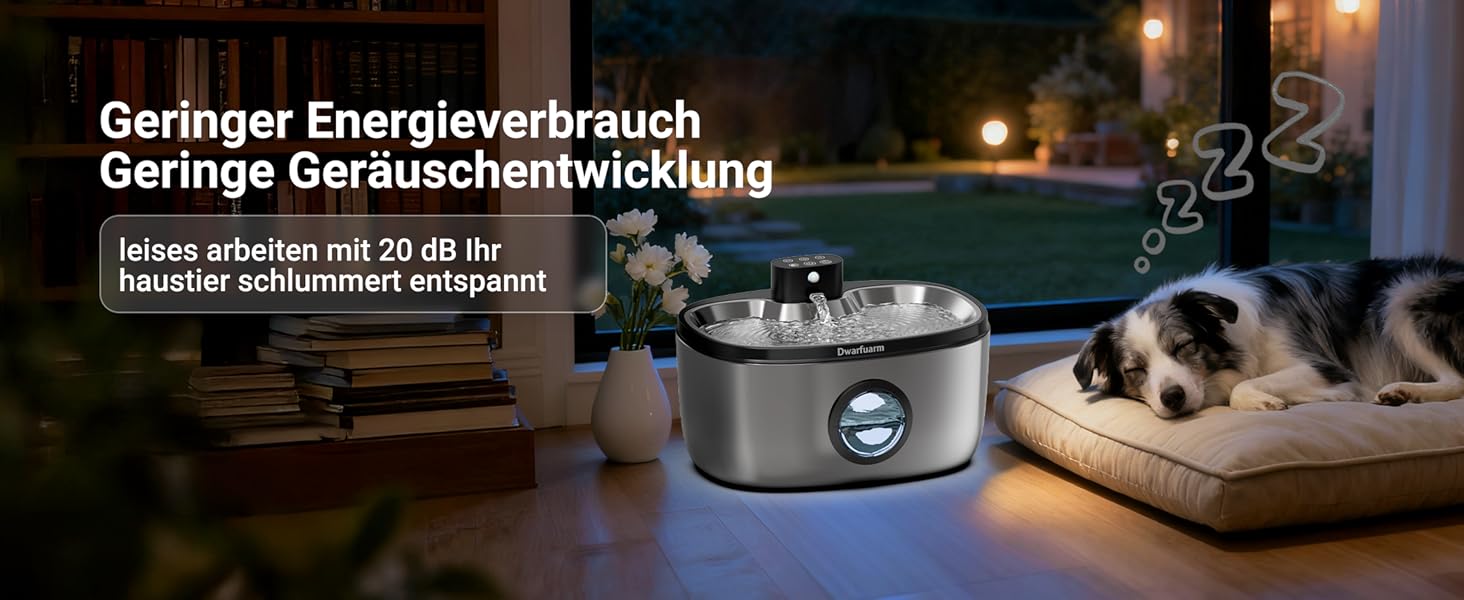 Фонтанчик для собак 5л з нержавіючої сталі з LED-сенсором та 4-шаровою фільтрацією, також підходить для котів. Бездротовий, 4000mAh