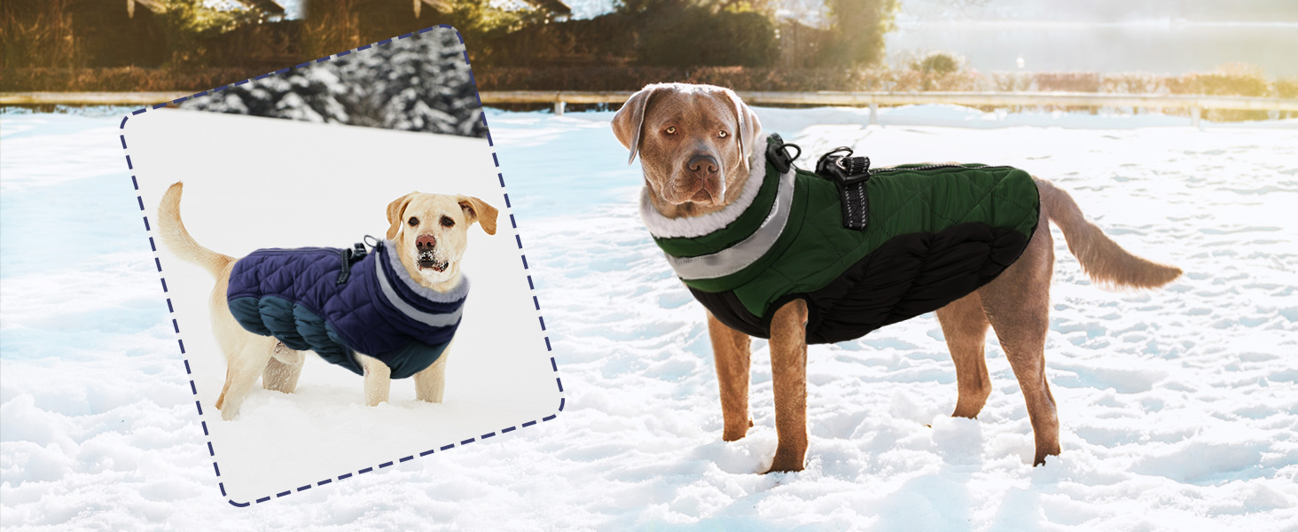 Зимовий одяг для собак CITETOILE: теплий водонепроникний жилет з флісовою підкладкою та світловідбиваючими елементами (М, темно-синій)