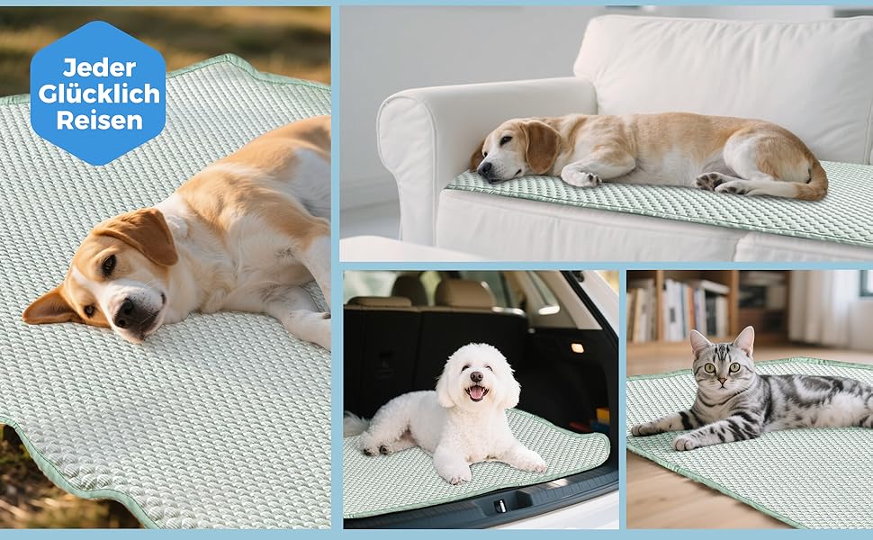 Килимок охолоджуючий для собак Lekereise, 157x206 см, зелений (миючий)