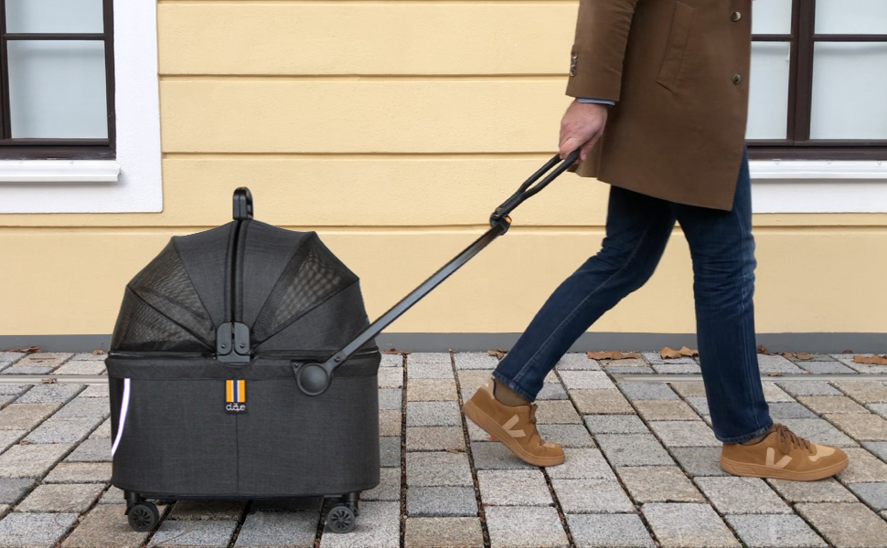 Складана переносна переноска для собак та котів до 8 кг | З колесами | З міцного поліестеру та сітки | Легка переноска для тварин