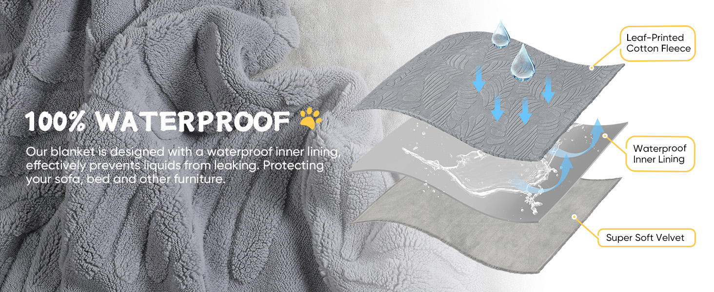 Водонепроникний плед для собак Baodan, 73x100 см, миючий флісовий плед - м'який, теплий та затишний. Ідеально підходить як підстилка для домашніх тварин на ліжко, диван та крісло, Бежевий колір