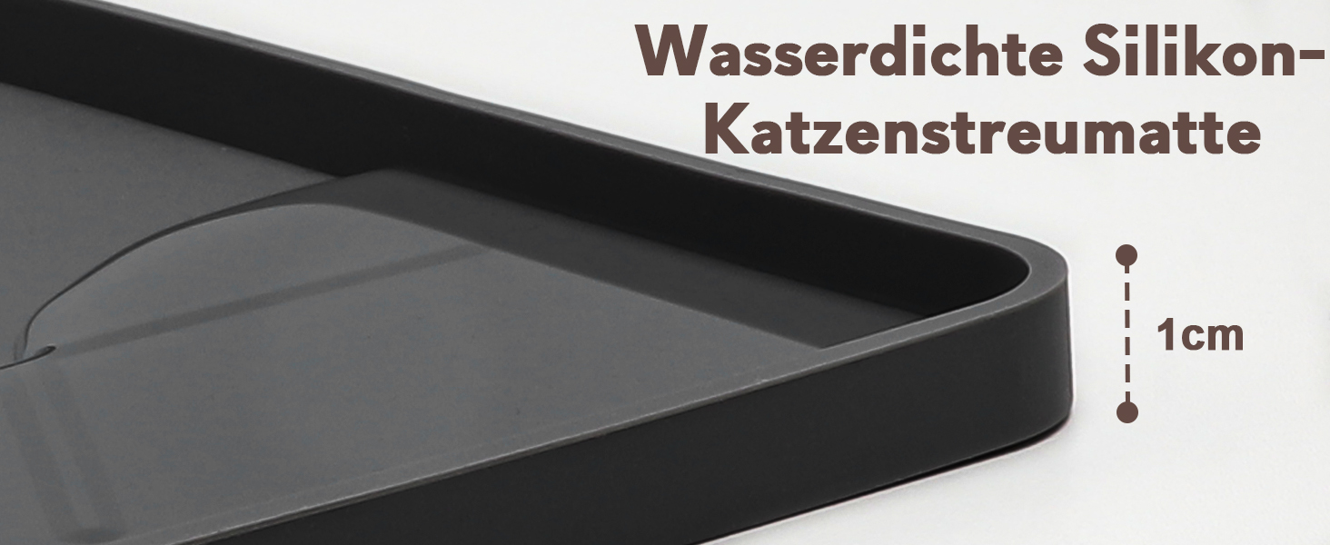 Мапа для котячого туалету Garoopion, силіконова, 86x56 см, чорна. Захист від протікання, легко мити.