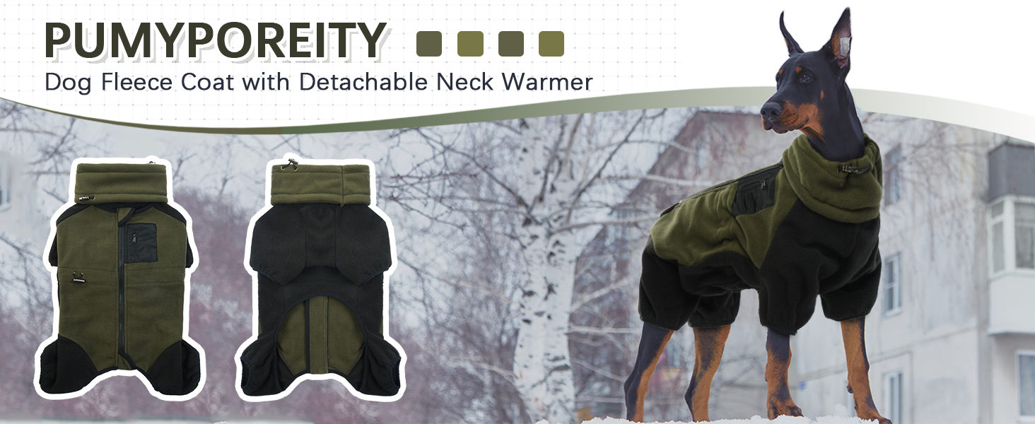 Пуловер для собак XL, тепла куртка-фліс для середніх собак, костюм-комбінезон з ніжками, флісовий халат для собак, костюм для собак Hunter (оливковий, XL) XL, оливковий колір