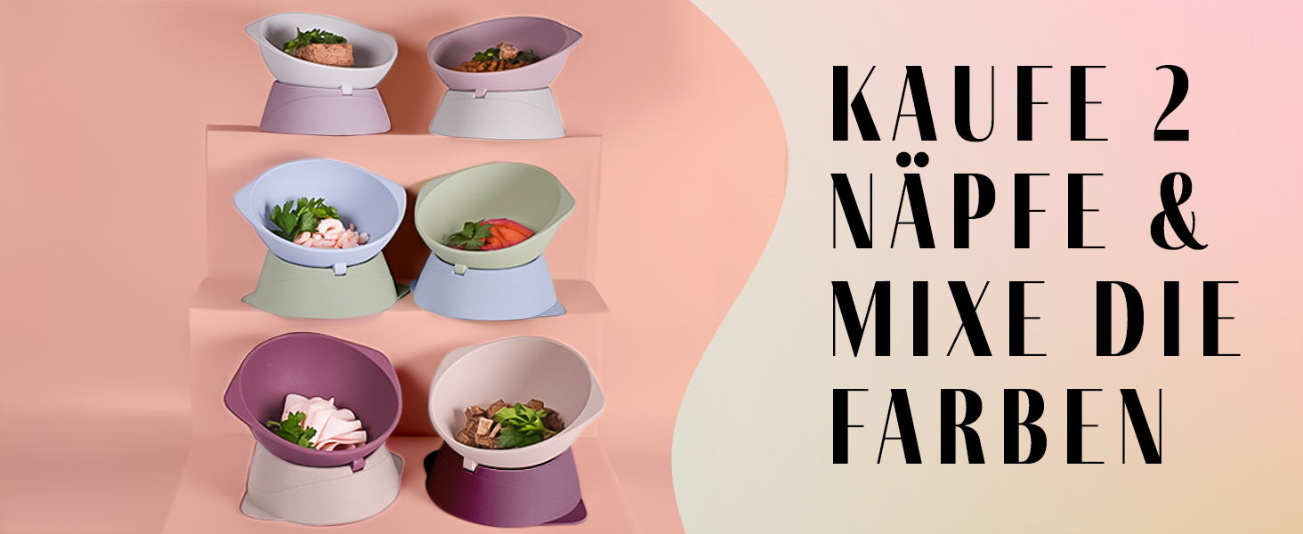 Підвищений годівниця для котів ne&no® Silikon з регульованим нахилом, сірий колір каменю | годівниця для котів | миска для котів