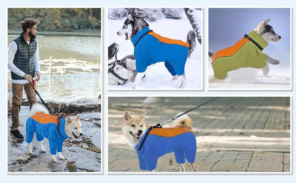 Водонепроникний зимовий одяг для собак CHZIMADE: тепла флісова жилетка та куртка для маленьких собак та цуценят. Відбиваючий дизайн, блакитний колір, розмір M