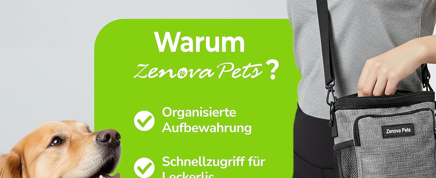 Сумка для ласощів для собак – практична сумка для тренувань з додатковим поясом – сумка для корму для собак, сумка для тренувань та прогулянок – міцна, водостійка сумка для ласощів для собак для подорожей