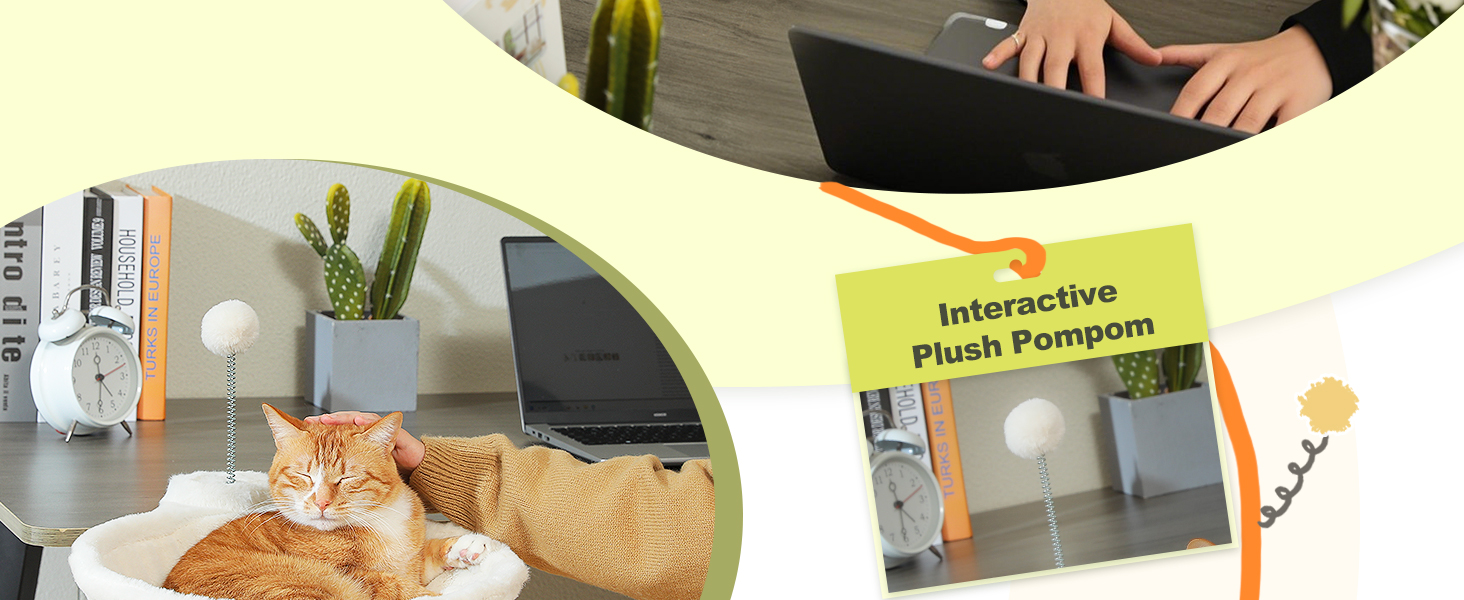 PAWZ Road: Крісло-гамак для кота на стіл, дерев'яне, 360° обертання, регульована висота, для дряпання, до 23 кг (Бежевий, Кругле)