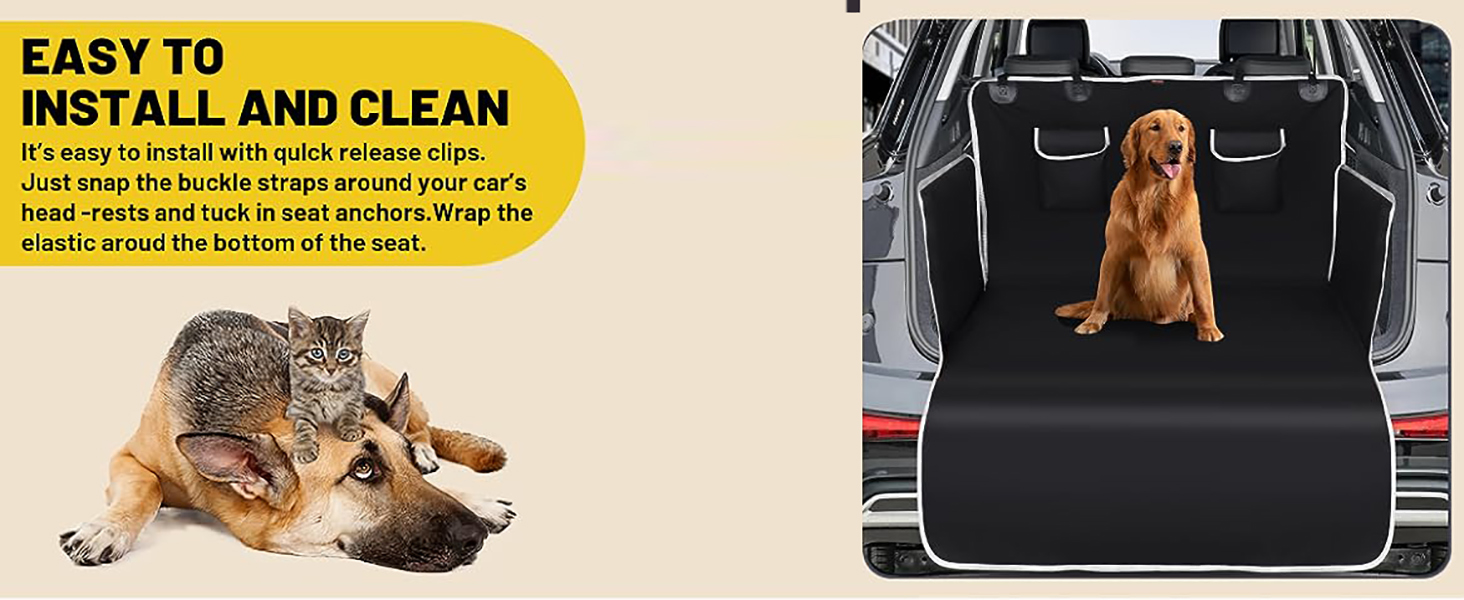 Захист для багажника автомобіля від бруду для собак bytaoqipet, 105x185 см, універсальний, водовідштовхувальний, з боковим захистом, для SUV/Kombi/хетчбек