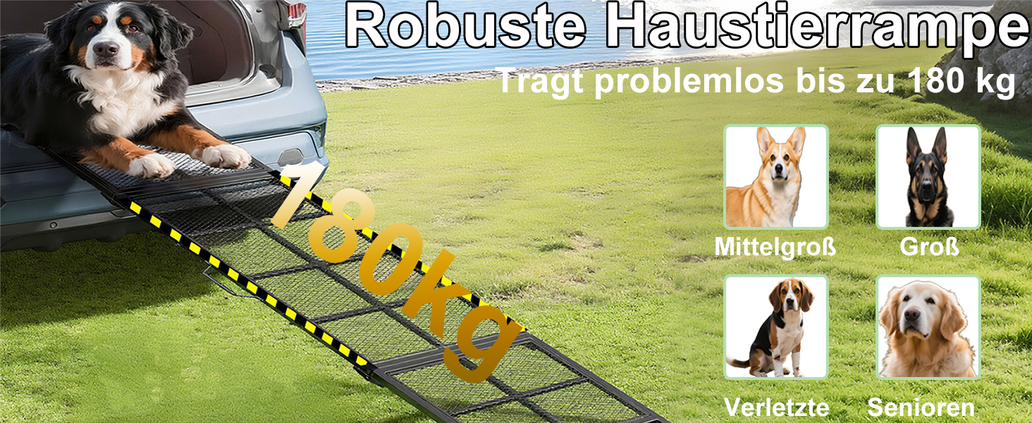 Рампа для собак у автомобіль Extra 190 см, складана, для великих порід (до 180 кг), 190x50 см